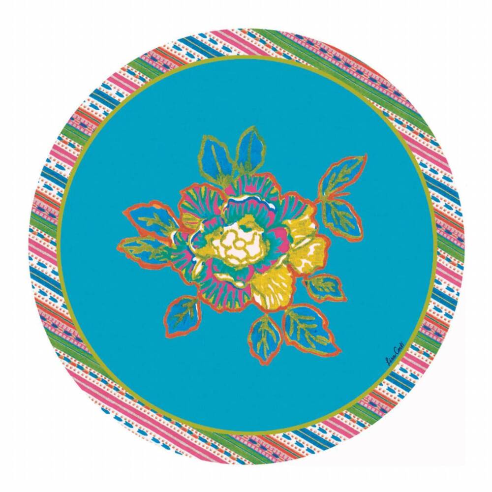 NEW LISA CORTI english rose placemat - set of 2 in celeste